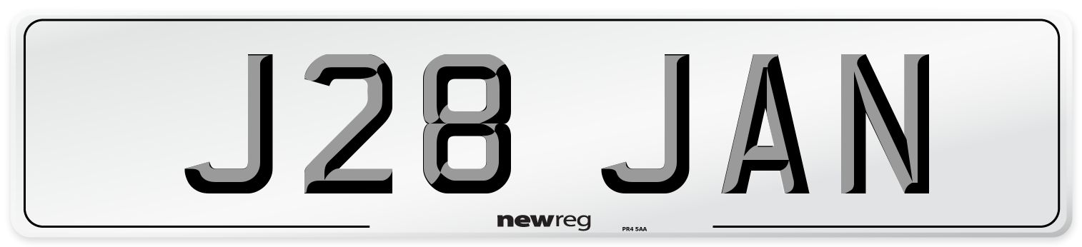 J28 JAN Number Plate from New Reg